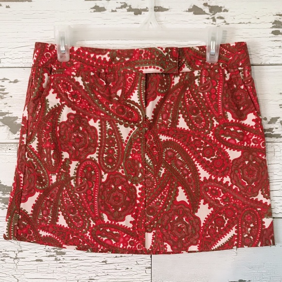 J. Crew Dresses & Skirts - J. Crew paisley mini skirt size 4 red